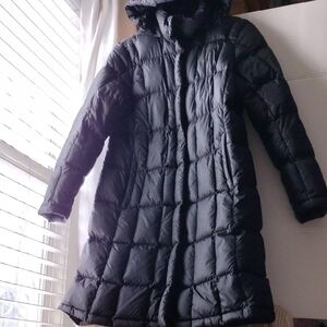 The North Face Women's Black Long Puffer Coat with Hood
